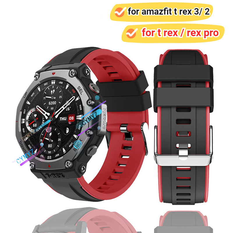 Amazfit t rex 3 สายสายนาฬิกาซิลิโคน amazfit t rex 2 สายสายรัดข้อมือกีฬา amazfit t rex Pro สาย t-rex 