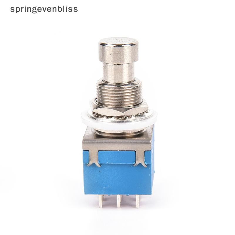 Springevenbliss 1x 9-pin 3PDT กีตาร์กล่องเหยียบ Stomp เท้าสวิทช์โลหะ True Bypass สีฟ้า Springevenbliss