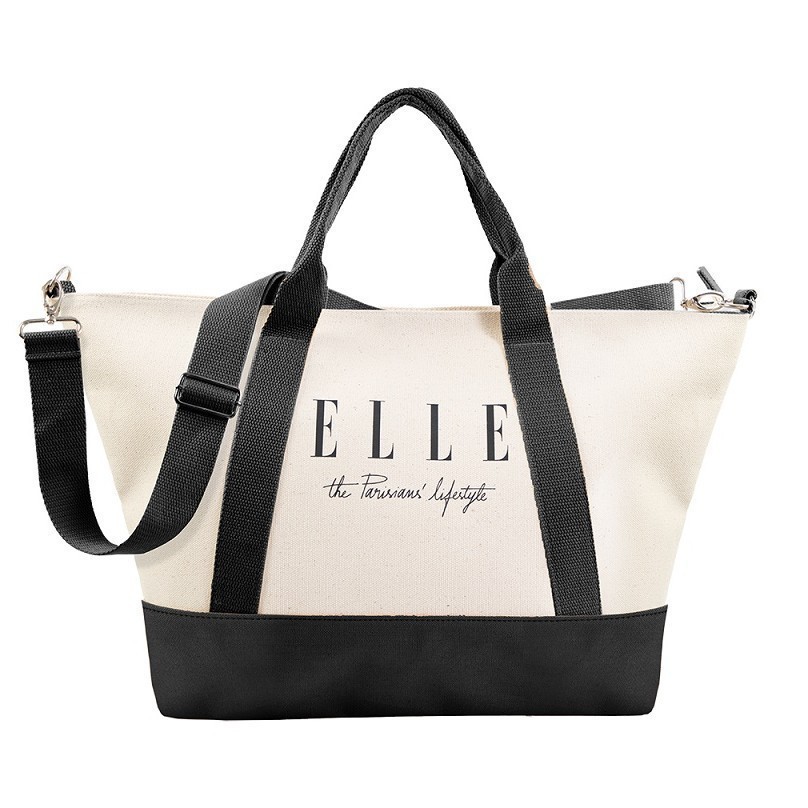 ELLE  กระเป๋าสะพายใบใหญ่ ผ้า CANVAS ติดซิป มีให้เลือก 2 สี รุ่น H8H008