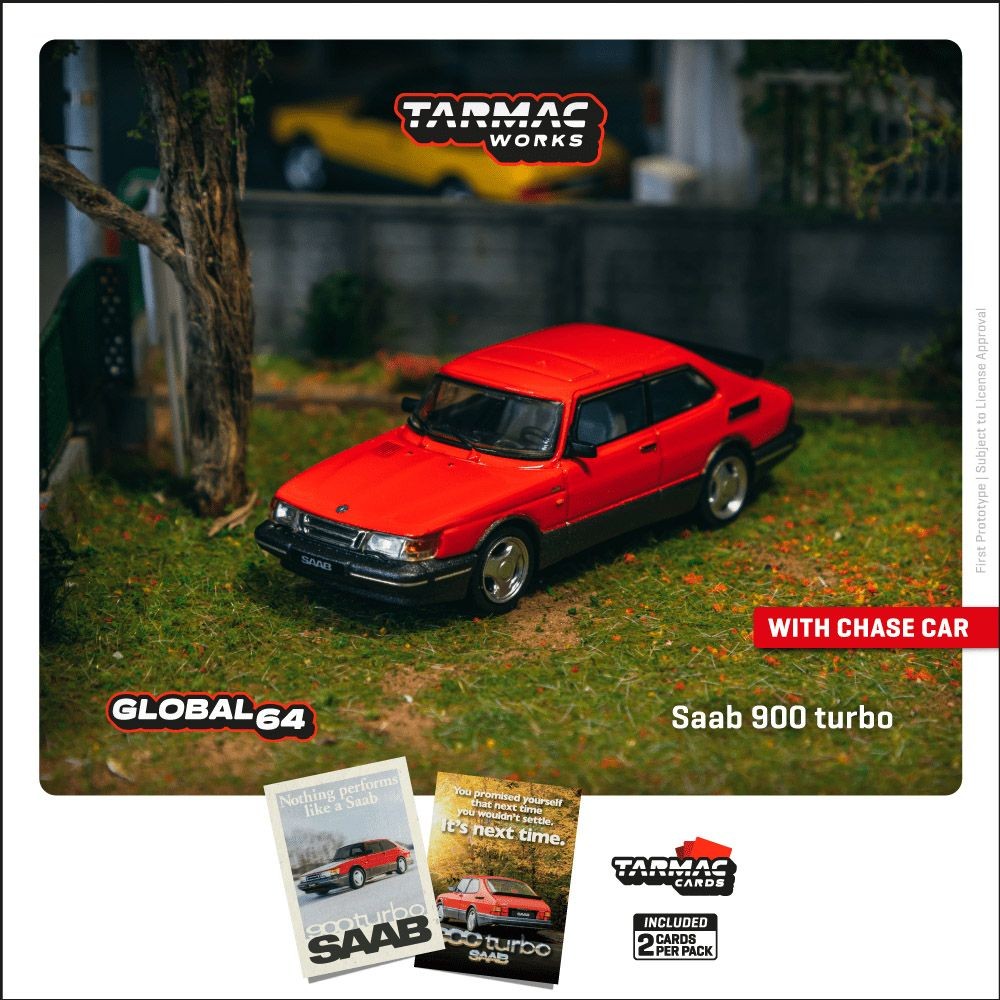 Tw 1: 64 Saab Saab 900 Turbo Red Alloy Car Model Collection เครื่องประดับ