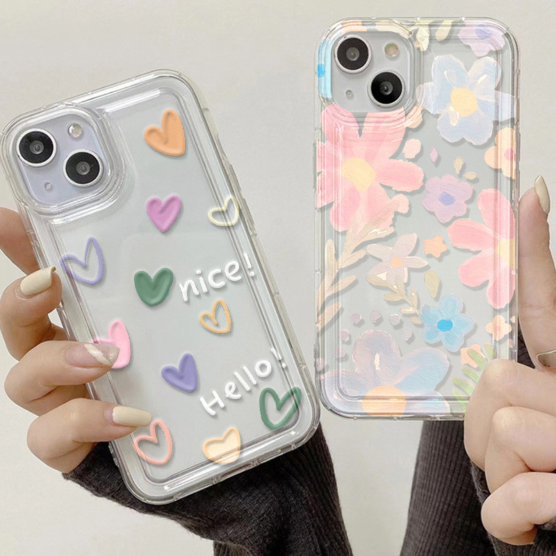สำหรับ iPhone15 14 13 12 11 PRO MAX 14 15 Plus iPhone 6 & 7 & 8 PLUS XR XS MAX เคสโทรศัพท์นุ่มโปร่งใส น่ารัก