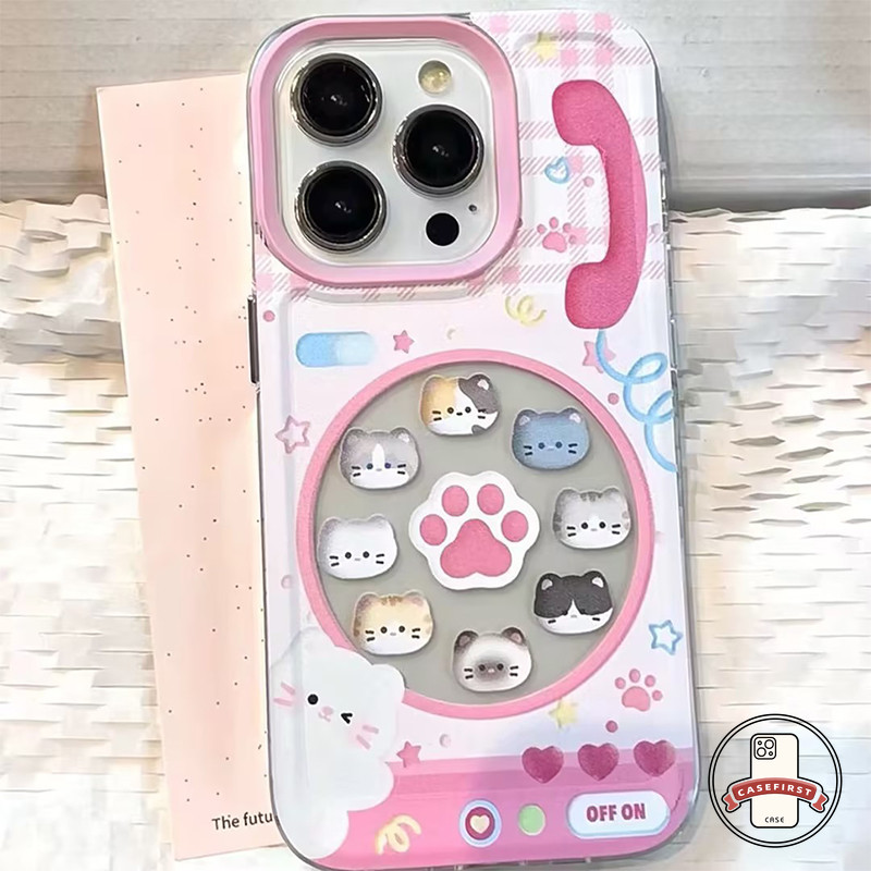 การ์ตูนแมวคิตตี้น่ารักดอกไม้สีสันเคสเข้ากันได้กับ iPhone 15 11 14 13 12 Pro Max XR X XS Max 8 6s 6 14 15 Plus SE 2020
