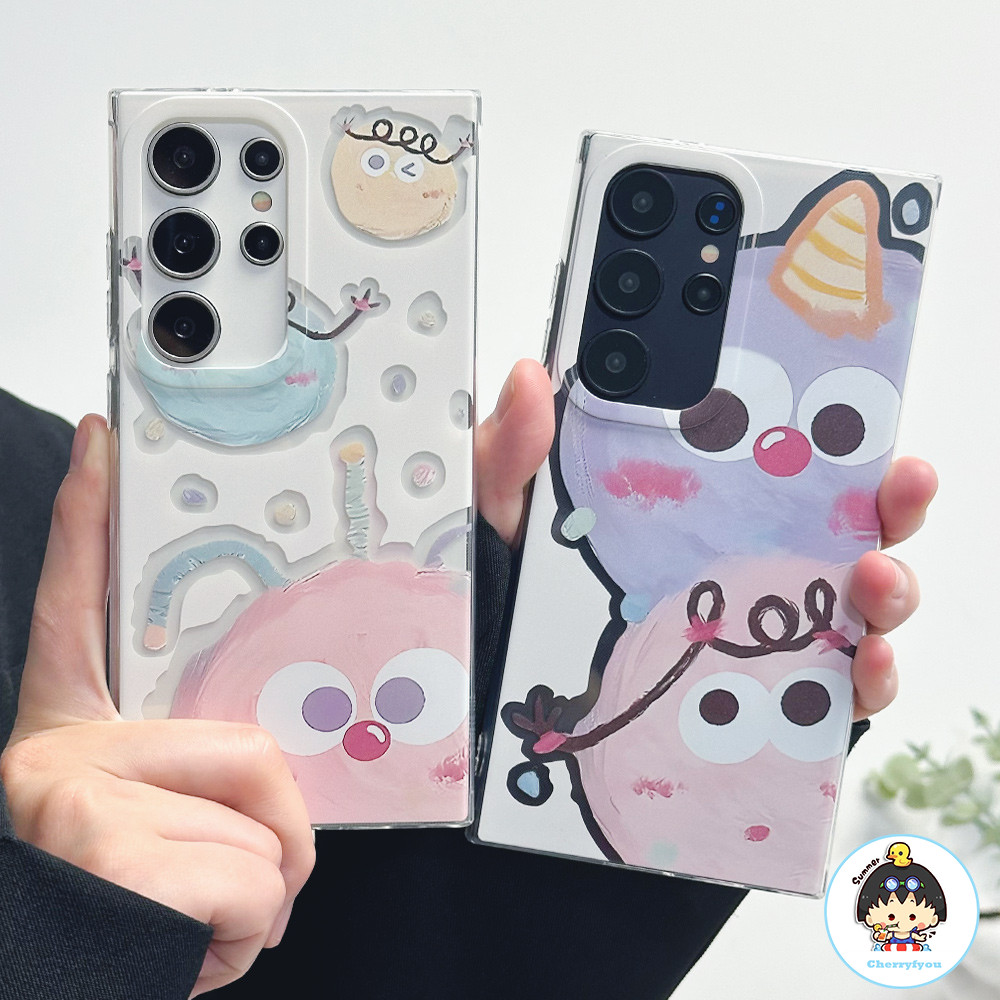 SAMSUNG น่ารักการ์ตูนถ่านหินball Graffitiเคสโทรศัพท์สําหรับSamsung S24 S23 S22 S20 Ultra Plus A14 A54 A12 A23-5G A53-5GกันกระแทกSoft TPUปกหลัง