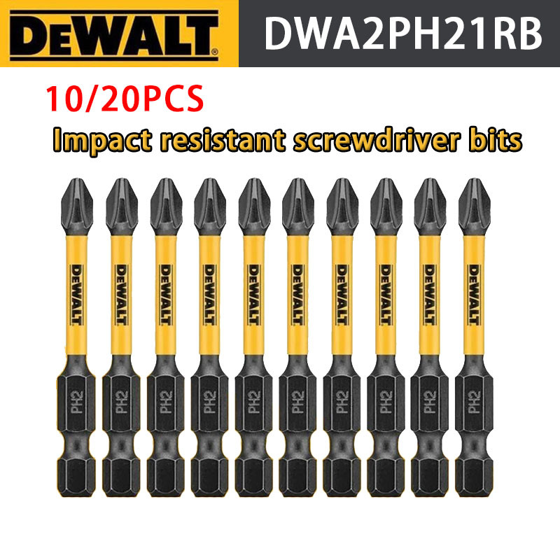 10/ 20PCS Dewalt ไขควง Bits ทนต่อแรงกระแทก Phillips PH2 Bits กันสนิมทนทาน Driver DWA2PH21RB
