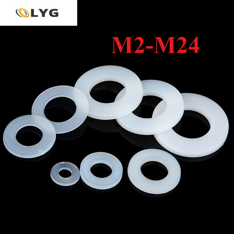 แหวนอีแปะ ไนลอน / พลาสติก แหวนรองน็อต แหวนขนาด M2/M2.5/M3/M4/M5/M6/M8/M10/M12/M14/M16/M18/M20/M24