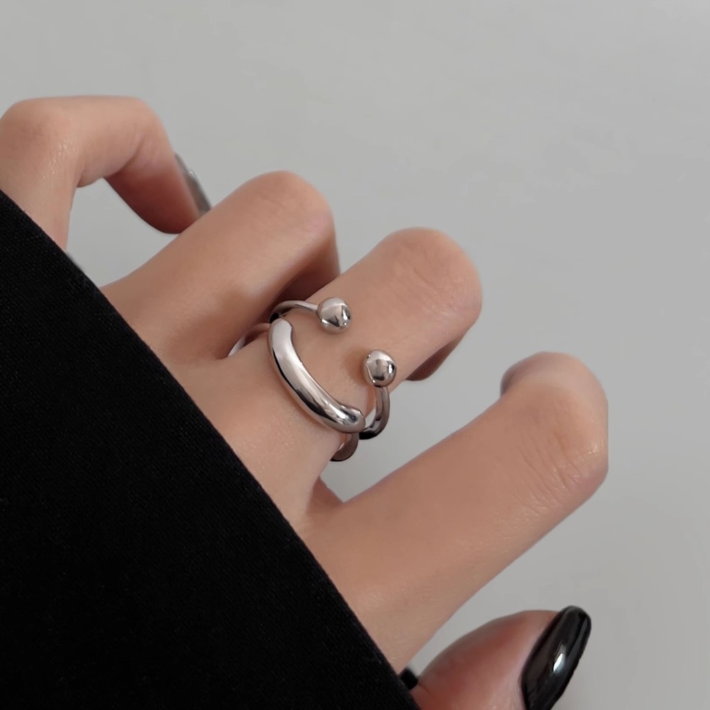 Yx Niche Design Smiley Face Round Ring Female Fashion Personality Temperament Accessories