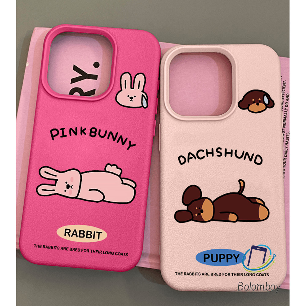 สำหรับ เคสไอโฟน 12 case 13 15 11 14 16 pro max 15 plus XR X XS ป้องกันกล้อง เคสโทรศัพท์มือถือลายลูกสุนัขและกระต่าย