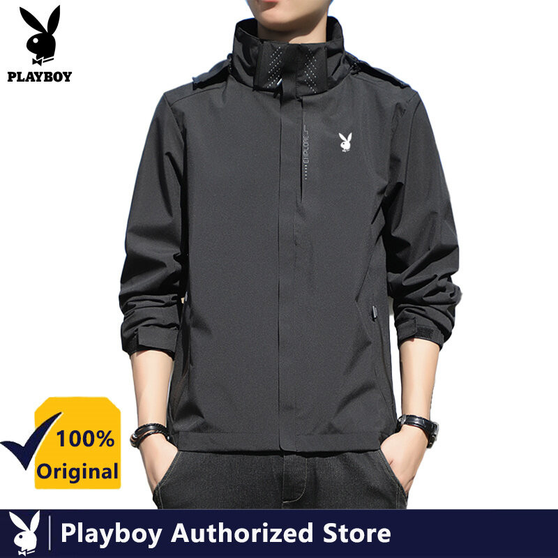 Playboy Couples Wind-proof Waterproof Outdoor Jacket Spring and Autumn Solid Color Thin Jacket
