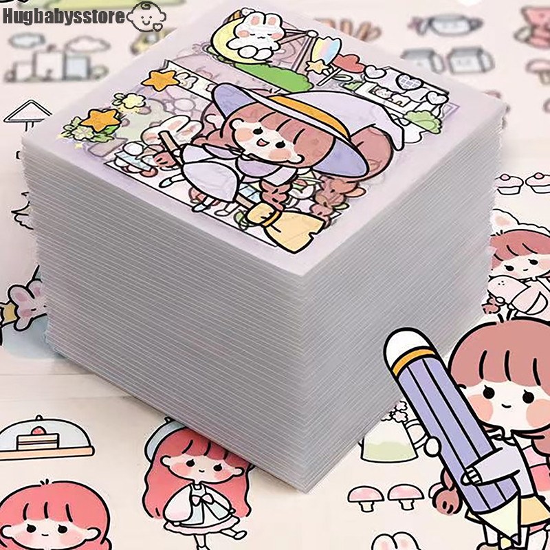 [Hugbabysstore] 50 ชิ้นของ Non-repetitive PET กันน้ําน่ารัก Ledger สติกเกอร์ตัดฟรีสําหรับนักเรียนและเด็กผู้หญิงอะนิเมะสติกเกอร์ใหม่