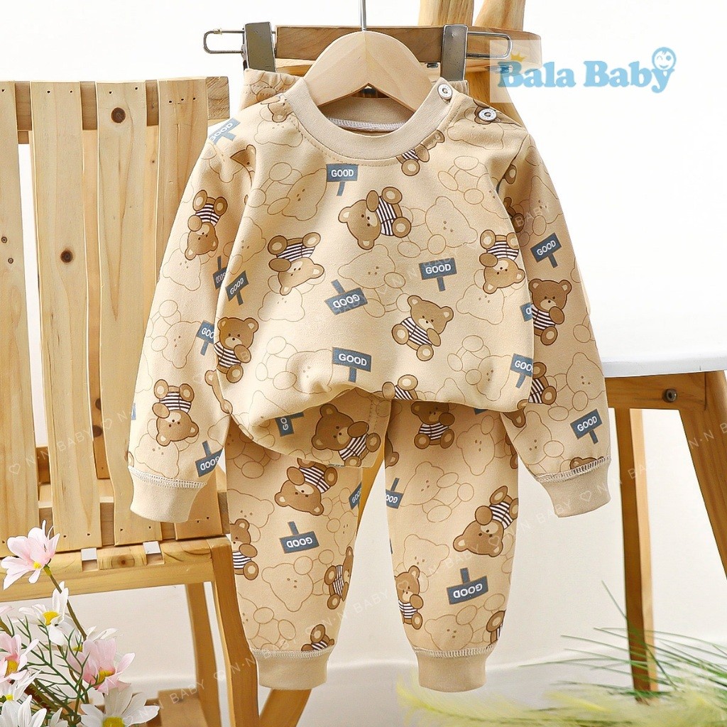 ชุดนอนแขนยาว ขายาว เสื้อผ้าเด็ก ชุดนอนกันหนาว ผ้าcotton Size73-110 cm CXT25 - รูปที่ 2