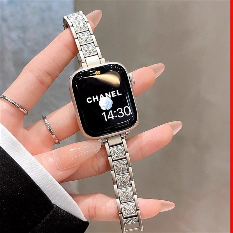 Sparkling Diamond Ladies Luxury Fine Items สายโลหะกรณี Series 10 46 มม.40 มม.41 มม.42 มม.44 มม.45 มม.38 มม.49 มม.Iwatch Series สําหรับ Iwatch 10 9 8 7 SE 6 5 4 3