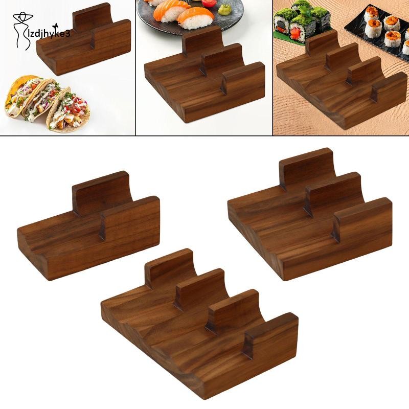 [lzdjhyke3] ไม้ Tacos ผู้ถือซูชิขาตั้งจอแสดงผลเสิร์ฟ Rack Divider Taco Platter ผู้ถือซูชิขาตั้งสําหร