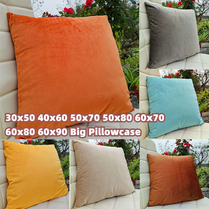 ขนาดใหญ่สี่เหลี่ยมผืนผ้าปลอกหมอน60x90 60x80 60X70สีธรรมดาเบาะหลังปลอกหมอนอิงห้องนั่งเล่นปลอกหมอนอิงแ