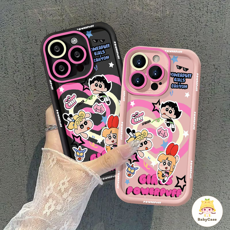 น่ารัก Powerpuff Girls ชินจัง เคสInfinix Hot 40i 30 30i 10 12 11 9 Play Note 40 30 Smart 8 7 6 5 Tecno Spark GO 20 10