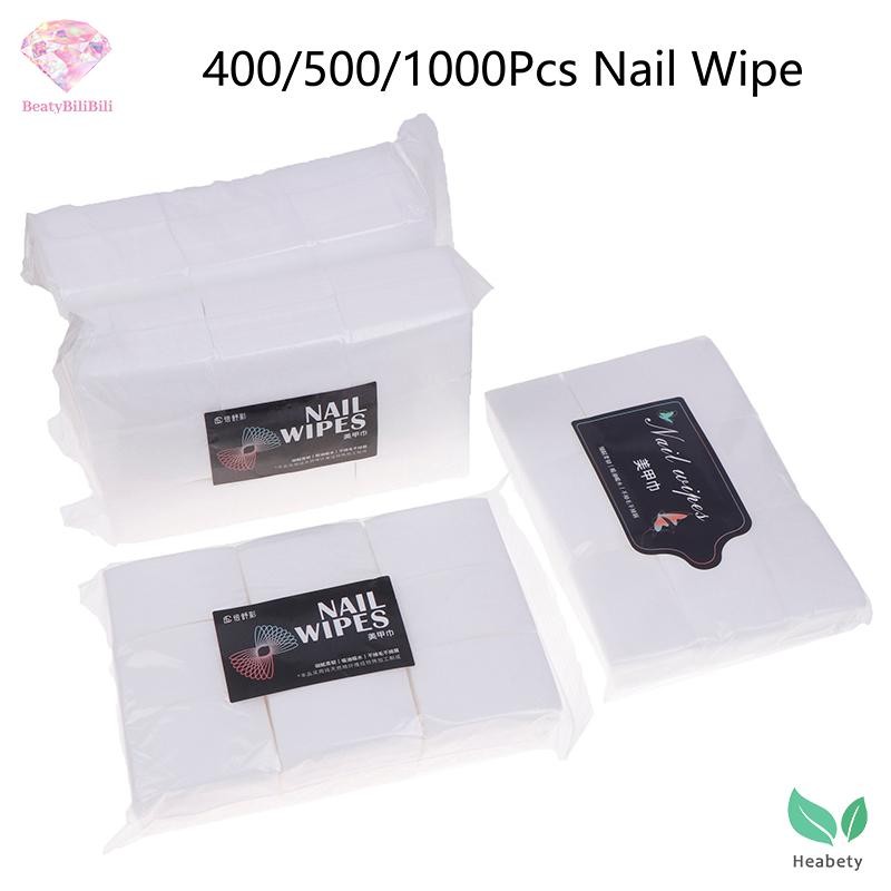 Heabety 300/500/1000 ชิ้นอาชีพสําลีสําหรับเล็บเช็ด Lint-Free เล็บ CottonGel Polish Remover เล็บเครื่องมือทําความสะอาดใหม่