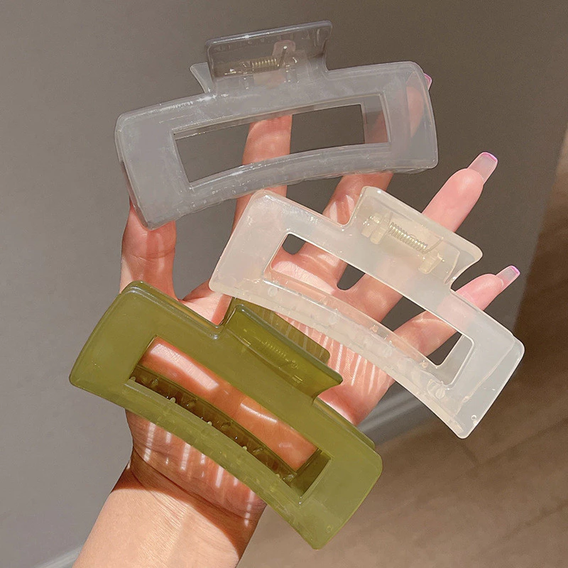 คลิปอะคริลิคสำหรับผม ขนาดใหญ่ ปริมาณมาก ดีไซน์สแควร์ ใช้งานได้หลากหลายและสะดวกในการจัดแต่งทรงผม