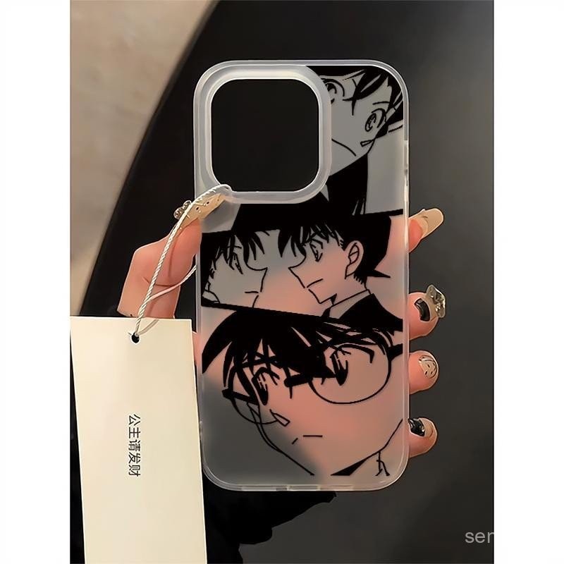 เคสมือถือลายการ์ตูนญี่ปุ่นแบบใสลายโคนันเคสกันกระแทกสำหรับ iPhone 16PROMAX 16 Pro 15 14 13 12 11 PRO MAX 13pro 14Pro 15pro 15PROMAX 14PROMAX