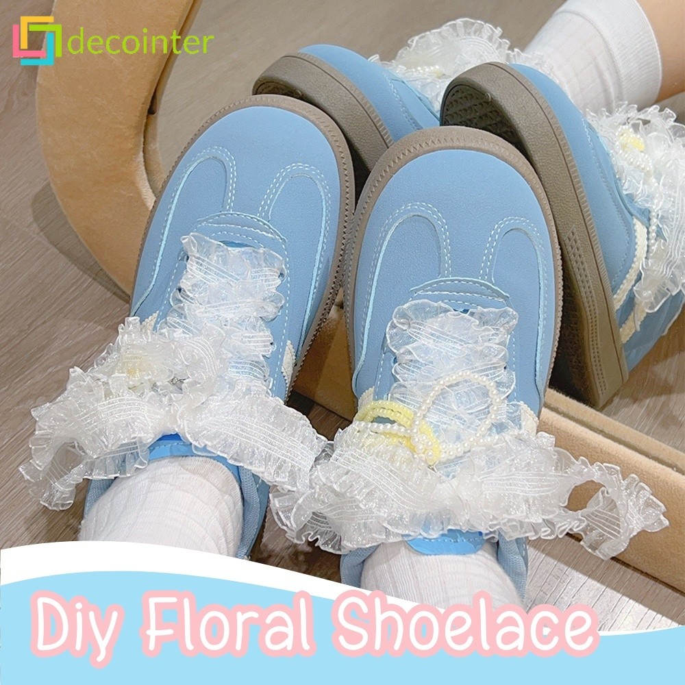 Elegant Ballet Style Lace Hollow Shoestring-ประณีต DIY Wave Floral ShoeLace-Y2k Sweet Mushroom Edge อุปกรณ์เสริมรองเท้า