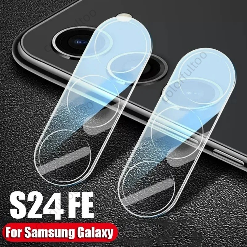 Samsung S24 FE กล้องป้องกันฟิล์มสําหรับ Samsung Galaxy S24 FE S24FE 5G 2024 3D โค้งคลุมทั้งหมดกล้องกระจกนิรภัยป้องกันหน้าจอกลับฟิล์มเลนส์