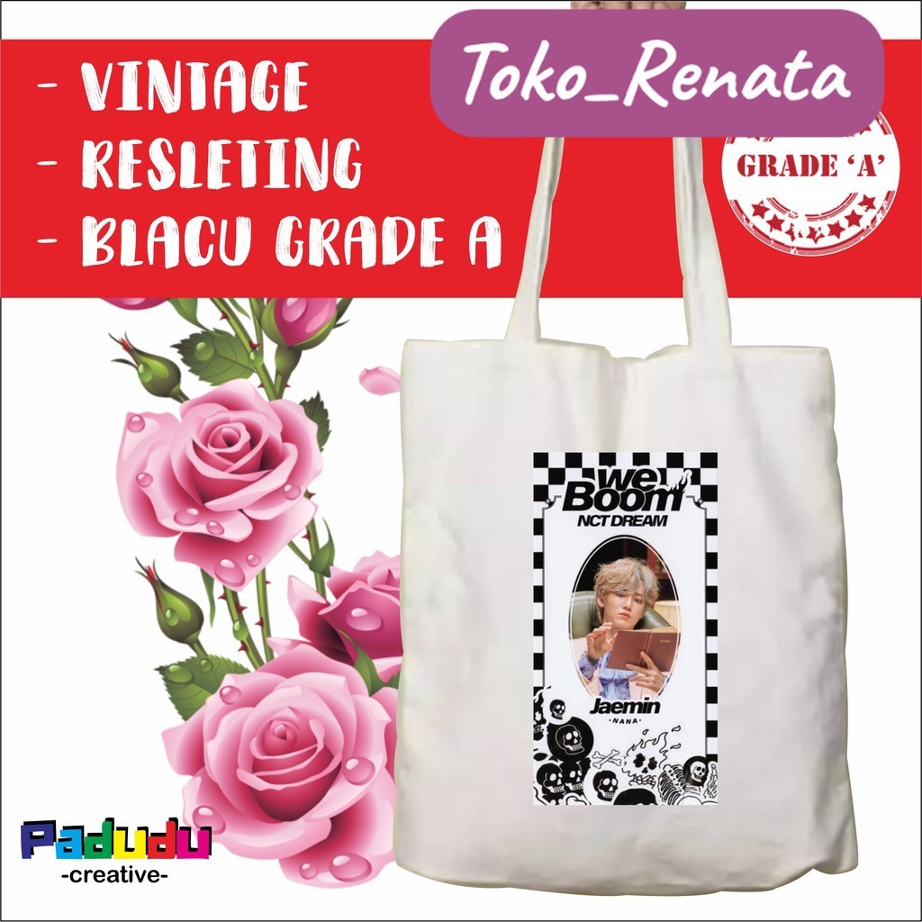 Vintage NCT Dream Jaemin Nana aesthetic Zippered Custom Tote สําหรับผู้หญิงและผู้ชาย Toko_Arsha