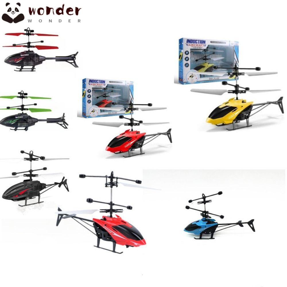 Wonder RC เฮลิคอปเตอร์, พลาสติกสีเหลืองสีฟ้าสีแดงรีโมทคอนโทรลเครื่องบิน, งานอดิเรก USB ชาร์จ 2 ช่อง Drone ของขวัญ