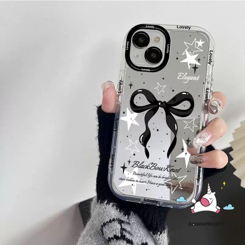 ปลอกสําหรับrealme C53 C11 C67 5 5s 5i 6i C51 C51sหมายเหตุ 50 C20 C15 C25Y C65 C21Y C30 C35 C25 C20A C25s C3 Narzoกระจกสีดําน่ารักโบว์30A 20A Vintage Bow 30A C3 เพชรสีแดงC20A Vintage Dot