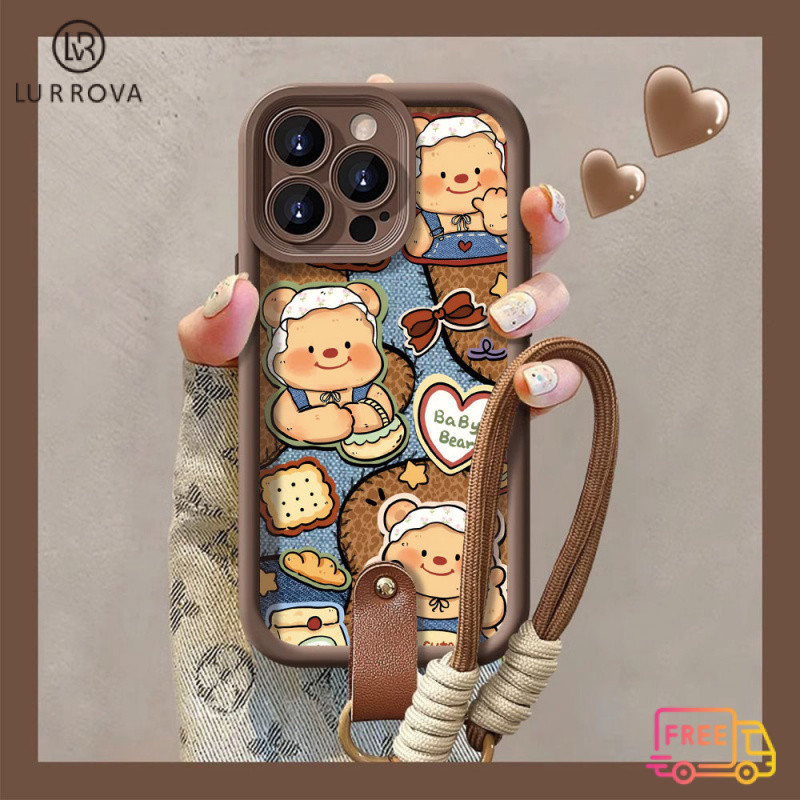 เคสโทรศัพท์ OPPO A3X A3 Pro A80 A60 A79 A58 A18 A17 A57 2022 4G A78 A5s A12 Simple Butter Bear กันกระแทก TPU เคสโทรศัพท์
