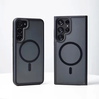 Magnetic Matte For Samsung Galaxy S21 S22 A07 S23 S24 S25 Fe/Plus/ S24Ultra S23Ultra S22Ultra S25edge เคสมีแม่เหล็ก 006