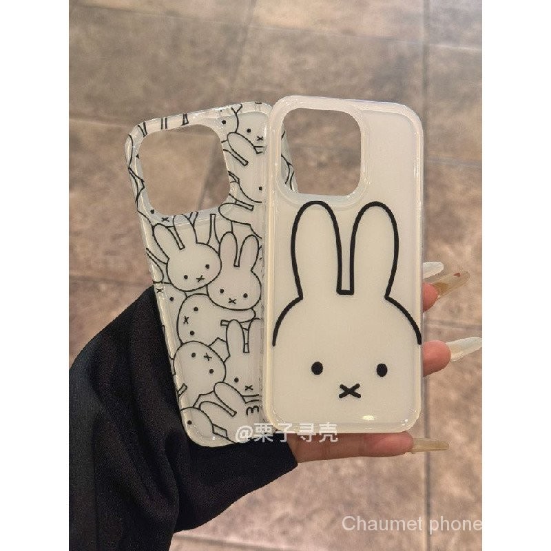 น่ารัก Miffy Bunny เข้ากันได้กับ iphone16 Apple 15PROMAX เคสมือถือ13pro รุ่นใหม่14/12เคสนิ่ม11คู่ IMD กันกระแทก ekqr