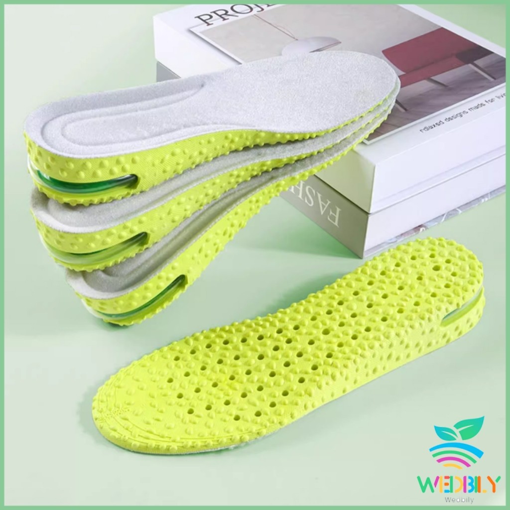 W.B.【มีสินค้าในสต๊อก】 แผ่นเสริมส้นรองเท้า ระบายอากาศ เพิ่มส่วนสูง 1.5cm 2.5cm 3.5cm Heightened insole