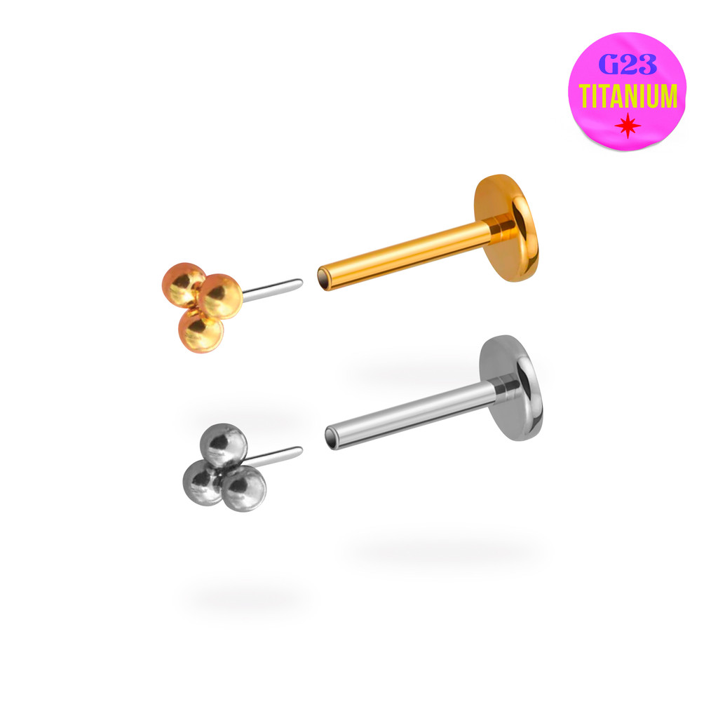 Triple Dot Flatback Titanium Earring (1ชิ้น)