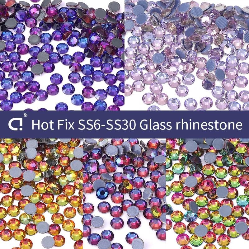 Ss6-ss30 ร้อน Fix แก้วคริสตัล Rhinestone Glitter หิน Rhinestone สําหรับ DIY เสื้อผ้ารองเท้าตกแต่ง