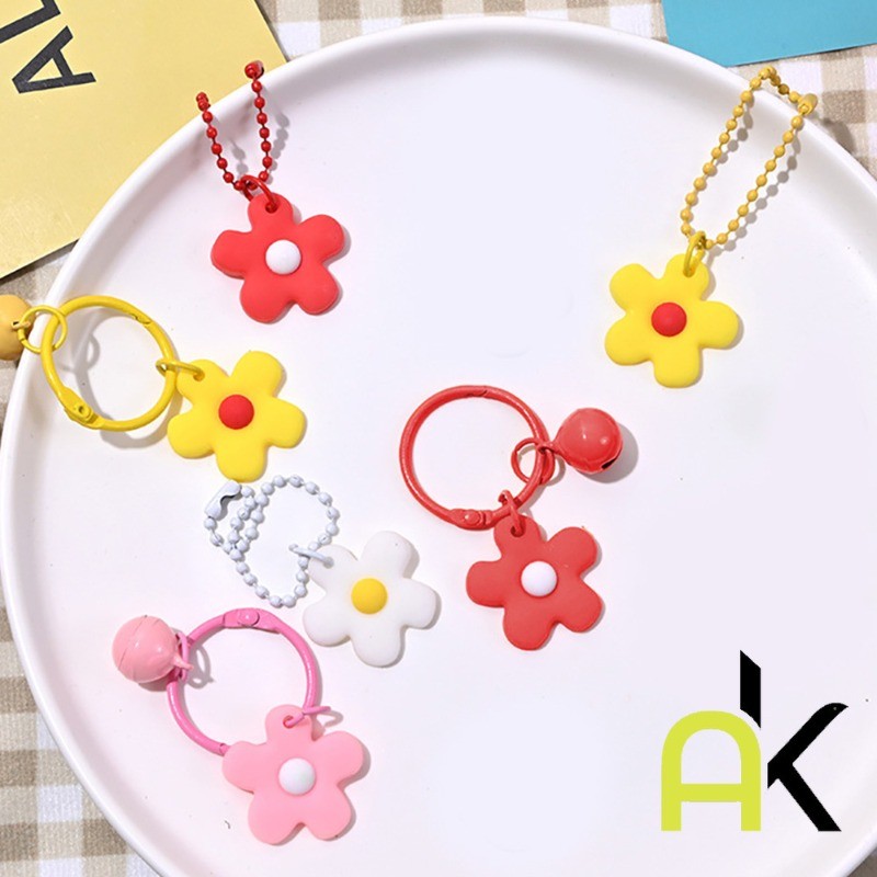 AK ชิ้นแฟชั่นน่ารักดอกไม้ระฆังพวงกุญแจแขวนระฆังจี้พวงกุญแจสําหรับกระเป๋ากระเป๋าถือผู้หญิงสาว