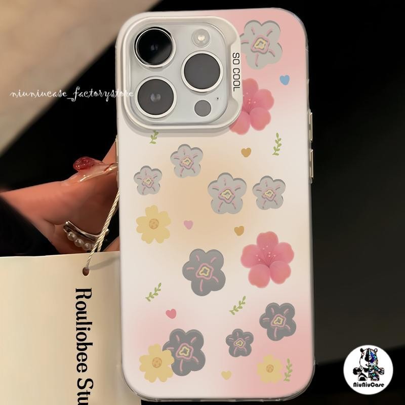 Dyeing Camellia เคสไอโฟน11 13 16 ซิลิโคนนุ่มเคสโทรศัพท์ For IPhone 11 13 12 7Plus 14 15 Pro MAX 8P X XR XS เคสมือถือ