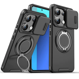 กันกระแทก Push Window สําหรับ Redmi หมายเหตุ 13 Pro Plus Note13 4G 5G 2024 หรูหราแม่เหล็กสําหรับ Redmi Note13Pro Note13ProPlus Note13Pro + ขาตั้งป้องกันกลับกรณี