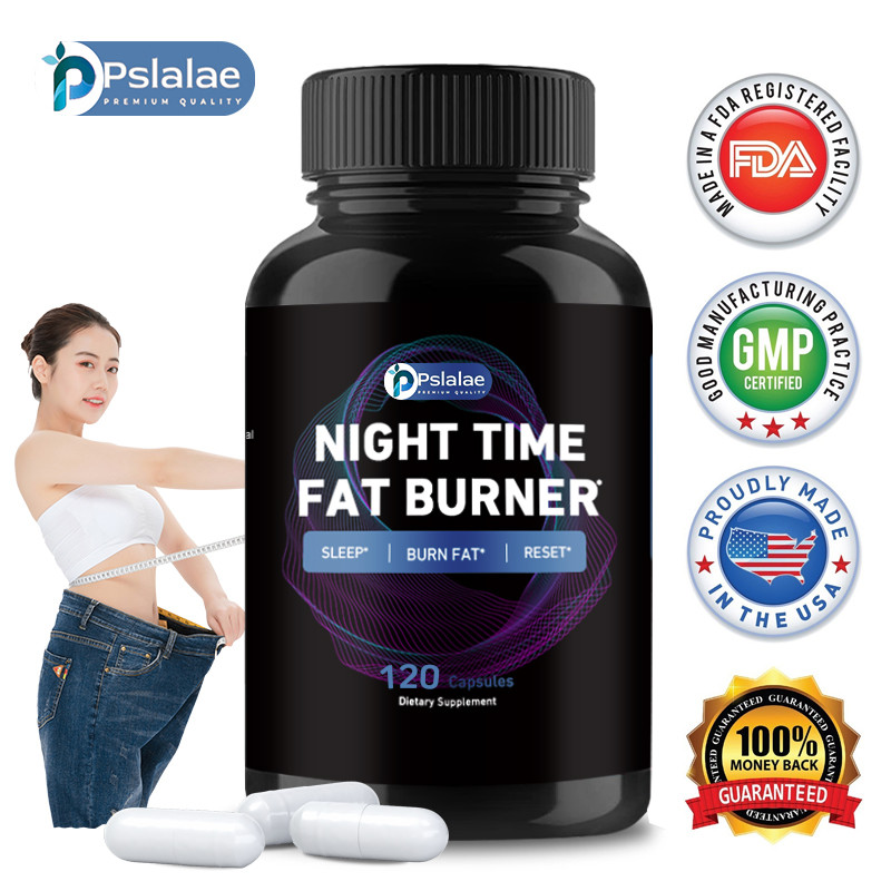Pslalae Nighttime อาหารเสริมลดน้ําหนักเพื่อลดไขมันหน้าท้อง - Appetite Suppressant and Fat Burner (Nighttime Fat Burner) 30/60/120 แคปซูล