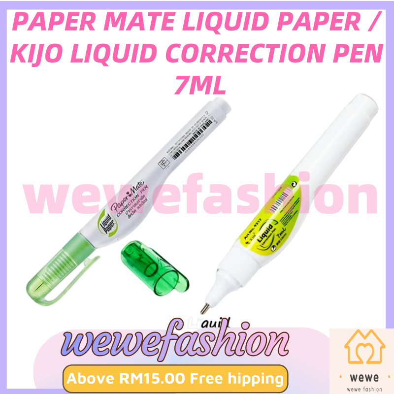 Paper Mate Liquid Paper / KIJO Liquid Correction Pen 7ml Liquid Paper Correction Pen