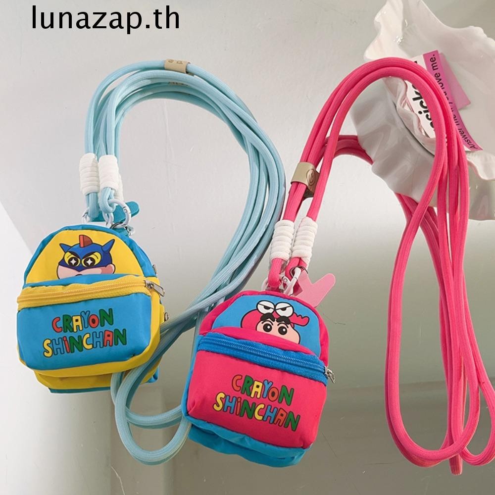 Lunazap สายโทรศัพท์พร้อมกระเป๋า,กระเป๋ามินิกระเป๋าเป้สะพายหลังสไตล์การ์ตูนสายยาวCrossbody,อินเทรนด์มัลติฟังก์ชั่Anti LossทนทานCrayon Shin Chanโทรศัพท์เชือกเส้นเล็กเด็ก