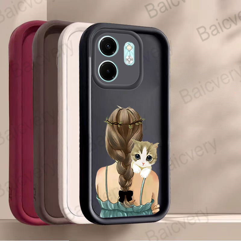 ปลอกสําหรับ Infinix Smart 9 X6532 Hot 50i X6531 X6531B Soft TPU สีสันสาวรูปแบบการพิมพ์กลับฝาครอบป้องกัน