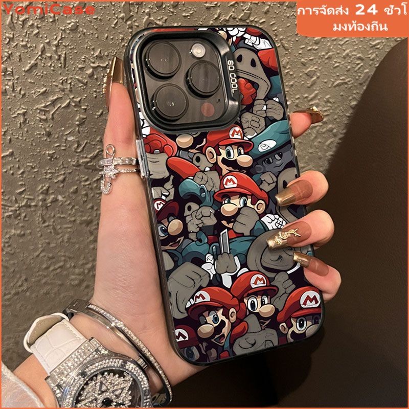 เคสแข็งหรูหรา marioการ์ตูนน่ารัก เคสไอโฟน11 สำหรับ iPhone13 14 15 12 11 16 Pro Max 15Plus XR XS Max 8 7Plus SE เคสไอโฟ
