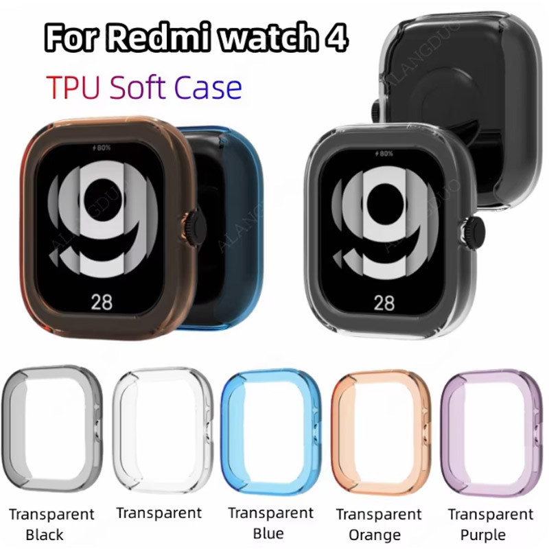 Tpu ป้องกันหน้าจอสําหรับ Xiaomi Redmi Watch 4 Half Pack Shell Smartwatch กรอบกันชนสําหรับ Redmi Watch4 ฝาครอบป้องกัน