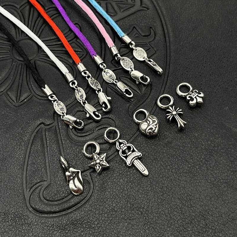 เงิน 925 Cross PeaHeart สร้อยข้อมือ Vintage Punk Rock เชือกมือ Street Hip Hop คู่เครื่องประดับของขวัญวันวาเลนไทน์ 0835