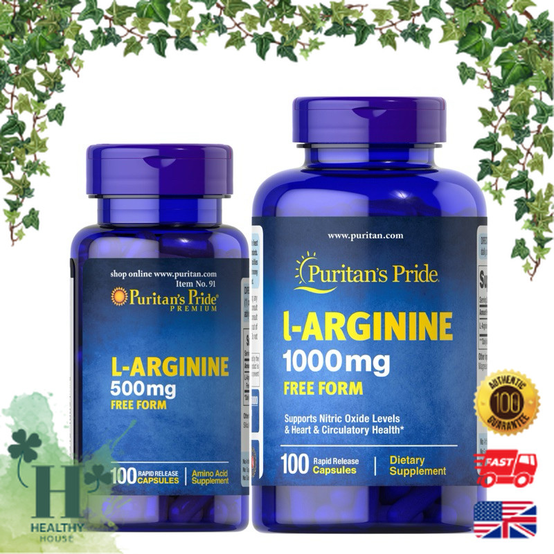 พร้อมส่ง Puritan’s Pride เพิ่มความสูง โกรทฮอร์โมน L-Arginine 1000mg 500mg กรดอะมิโน แอลอาจินีน