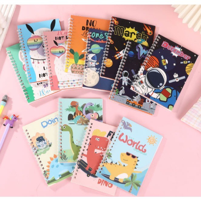 S0469 สมุดจดบันทึก สมุดโน๊ต 12ซม.x17ซม. ขนาดเล็ก แบบห่วงข้าง มีเส้น ลายน่ารัก สมุด