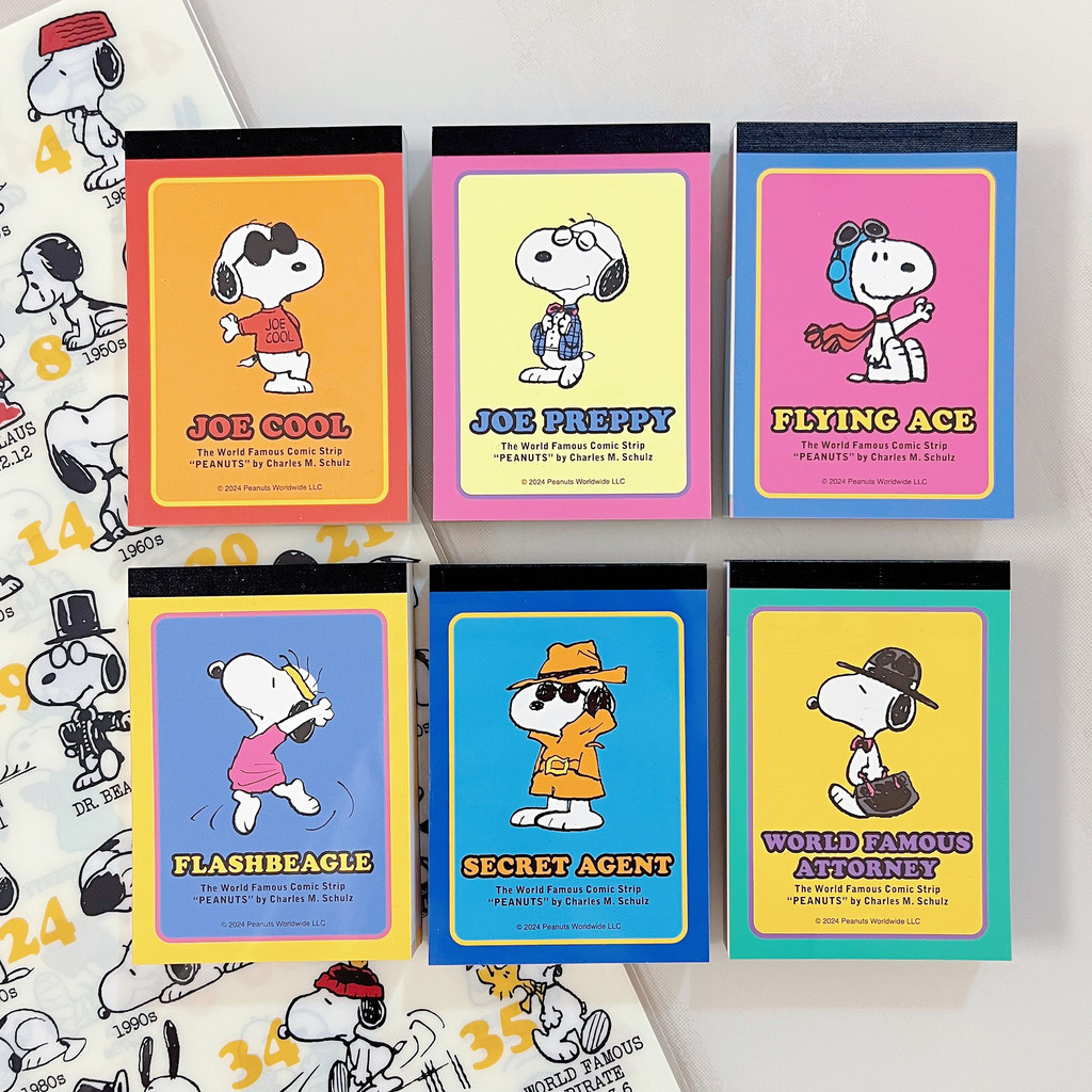 พร้อมส่ง Japan sunstar sunstar New Snoopy Limited Retro Contrast Color Series Mini Note Pad