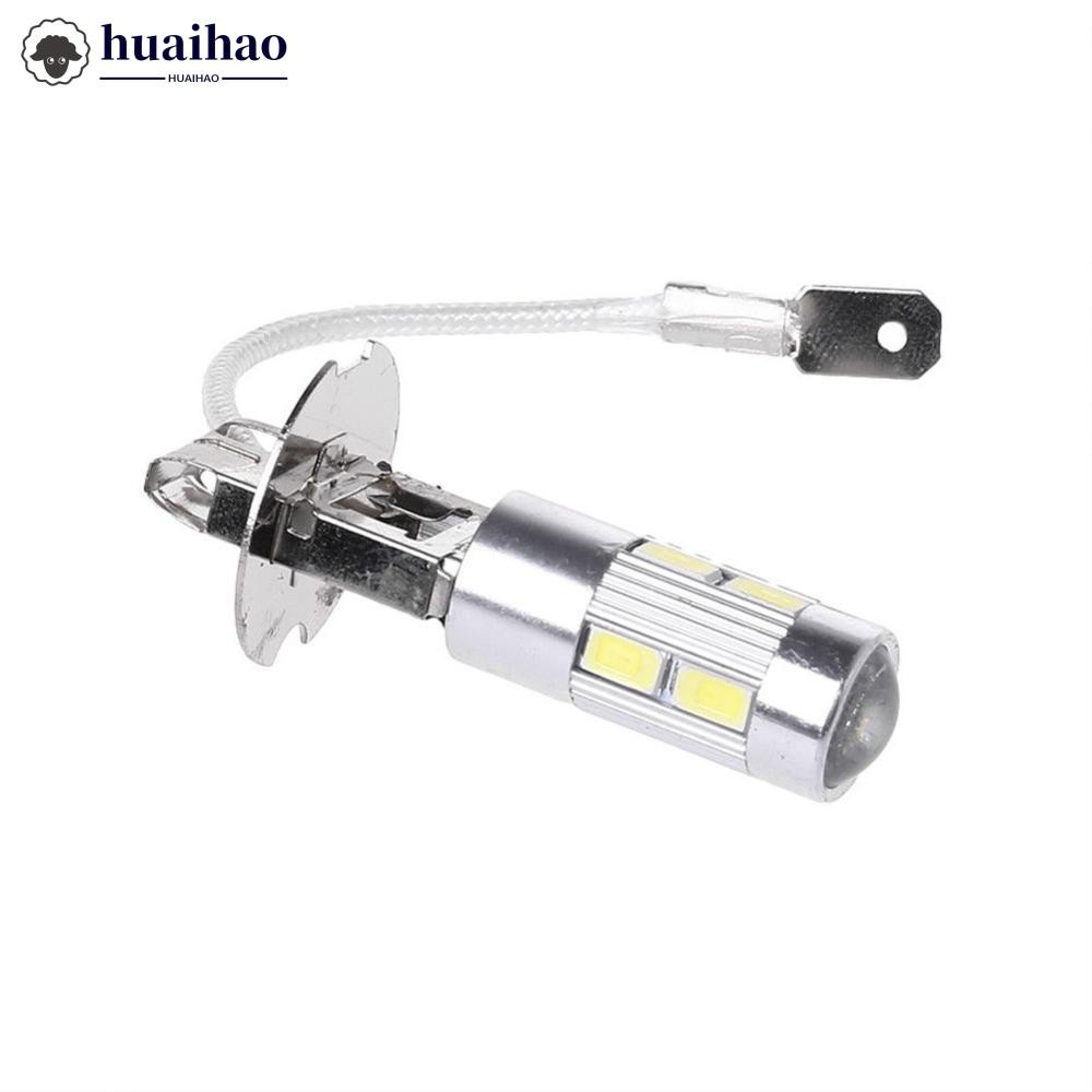 Huaihao 2 ชิ้นรถ H3 LED หมอกพลังงานสูงไฟวิ่งกลางวันหลอดไฟ 10SMD 5630 5730 Bright Auto Light B9R4