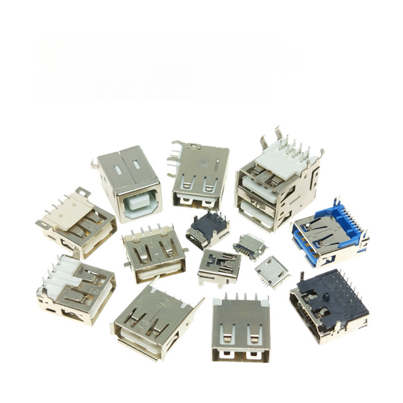 อินเทอร์เฟซ Usb ซ็อกเก็ตหญิงชายสแควร์พอร์ต MICRO Connector ซ็อกเก็ต A-Type B-Type Patch ตรง Pin ตรง