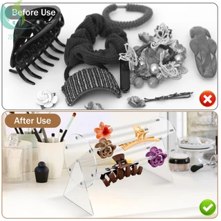 ขาตั้งอะคริลิคใส หมุนได้ 360 องศา Claw คลิป Organizer Claw คลิปผู้ถือโปร่งใส คลิปชั้นเก็บ hair claw acrylic stand