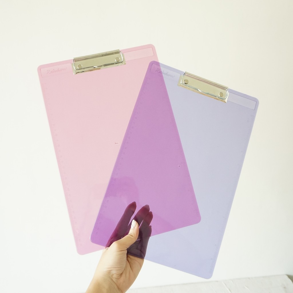 TRANSPARENT COLORFUL EXAM CLIPBOARD / SCHOOL EXAM BASE / บอร์ดฐาน