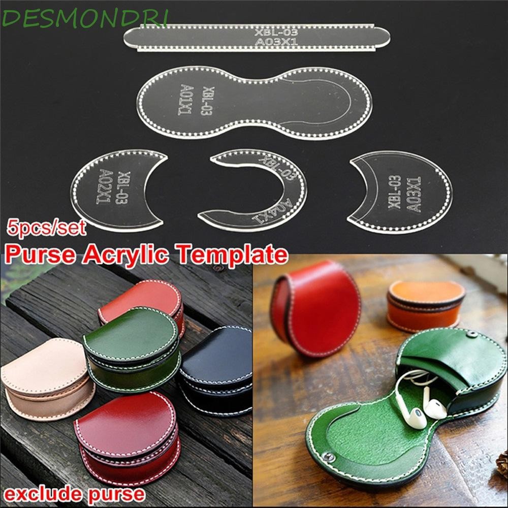DESMONDRI กระเป๋าสตางค์แม่แบบอะคริลิค Leathercraft เย็บ Clear Craft Handmamde เครื่องมือหนัง